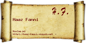 Haaz Fanni névjegykártya